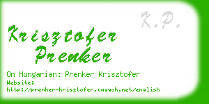 krisztofer prenker business card